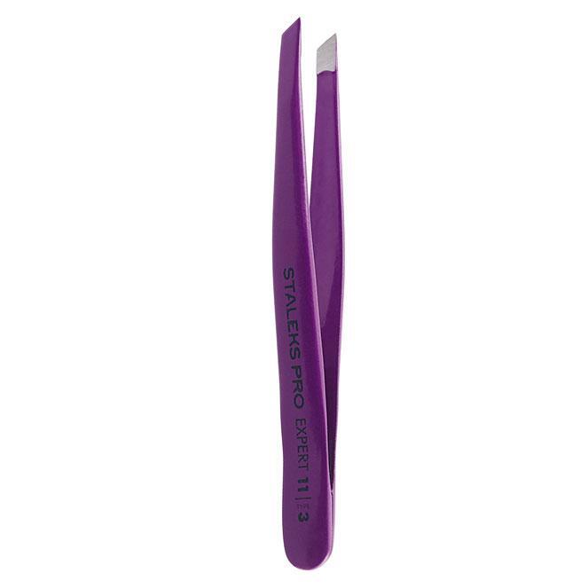 STALEKS PRO EXPERT 11/3 EYEBROW TWEEZERS (WIDE SLANT, PUPLE COLOR) TE-11/3