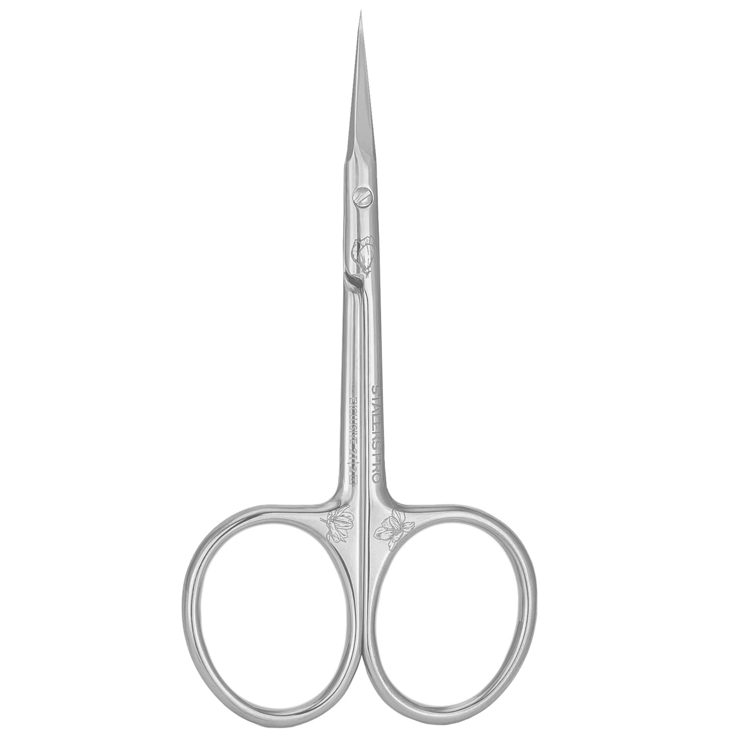 STALEKS PRO EXCLUSIVE 21 TYPE 2 PROFESSIONAL CUTICLE SCISSORS WITH HOOK SHORTENED CURVED HANDLES ZEBRA