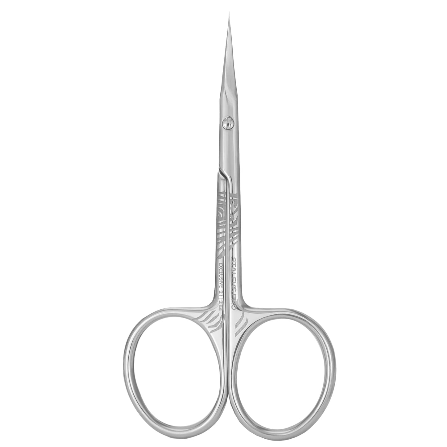 STALEKS PRO EXCLUSIVE 21 TYPE 2 PROFESSIONAL CUTICLE SCISSORS WITH HOOK SHORTENED CURVED HANDLES ZEBRA