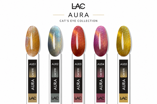 NEW COLLECTION OF GEL POLISHES AURA cat's eye L-AU