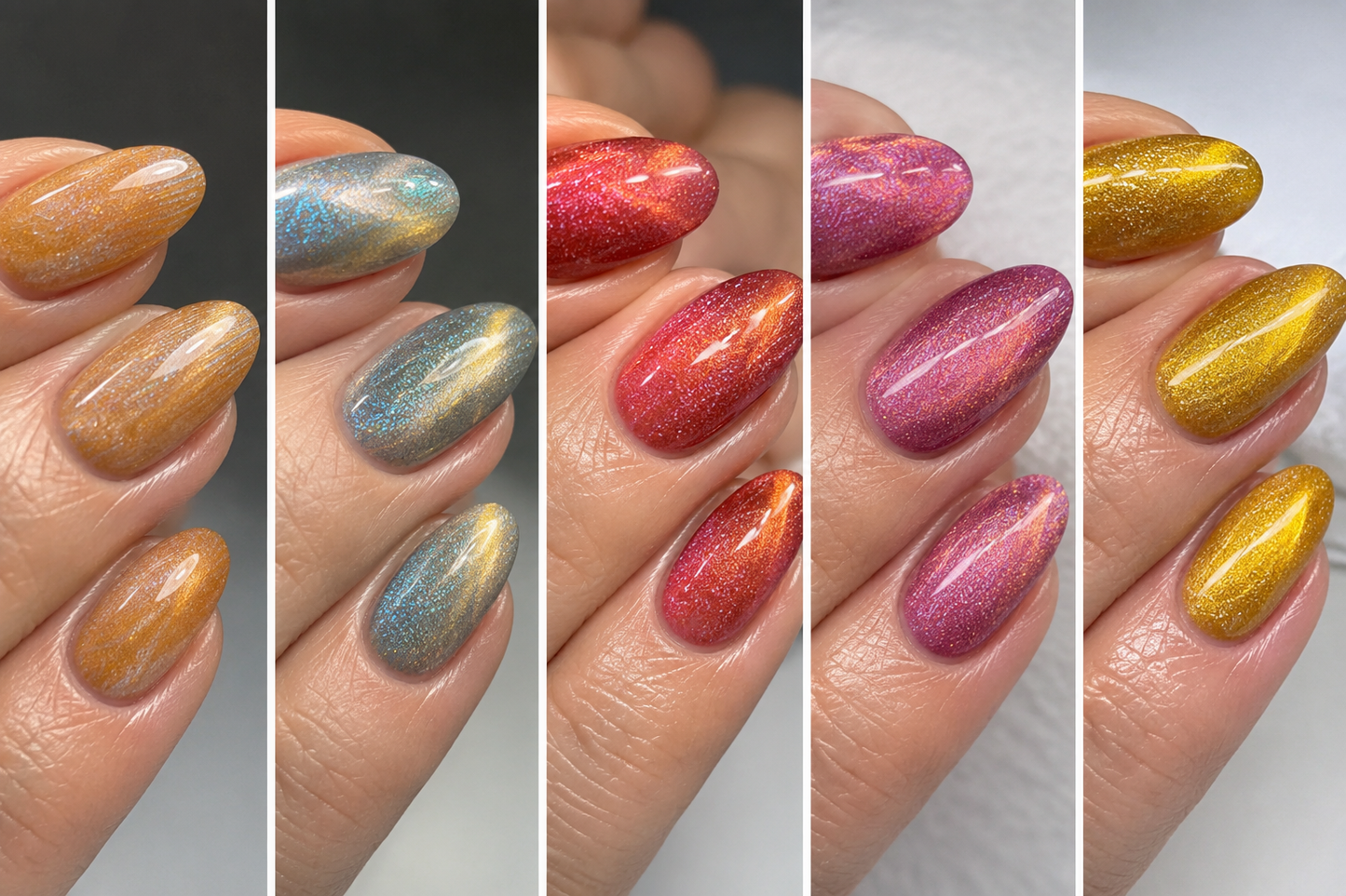 NEW COLLECTION OF GEL POLISHES AURA cat's eye L-AU