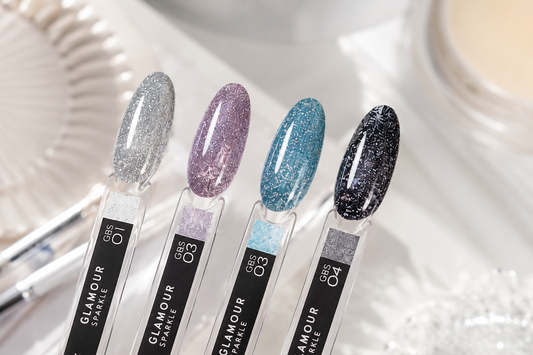 NAIL GEL BASE HARD GLAMOUR SPARKLE HIGH PIGMENTED
