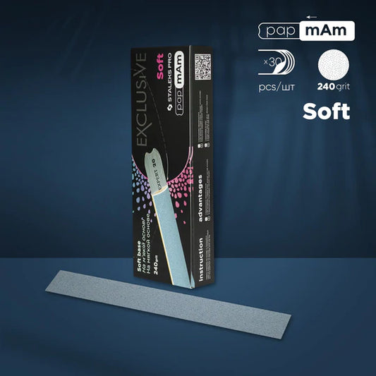 STALEKS PRO EXCLUSIVE 20 SOFT DISPOSABLE FILES PAPMAM FOR STRAIGHT NAIL FILE (SOFT BASE)